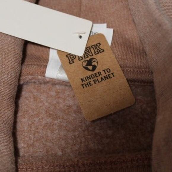 PINK Victoria's Secret XS Cowl-neck Lite Brown Sweatshirt Everyday Lounge - NWT - Picture 6 of 8